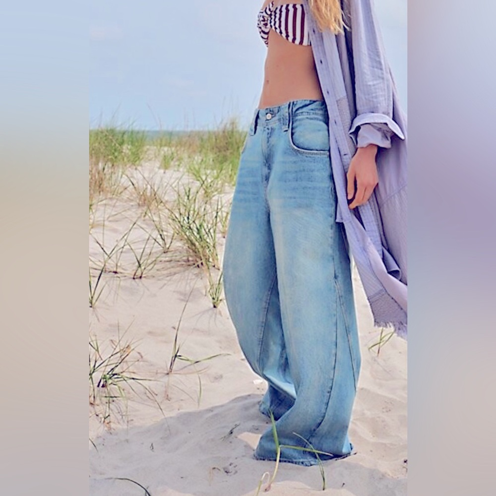 Free People chill vibes dropped jeans nwt